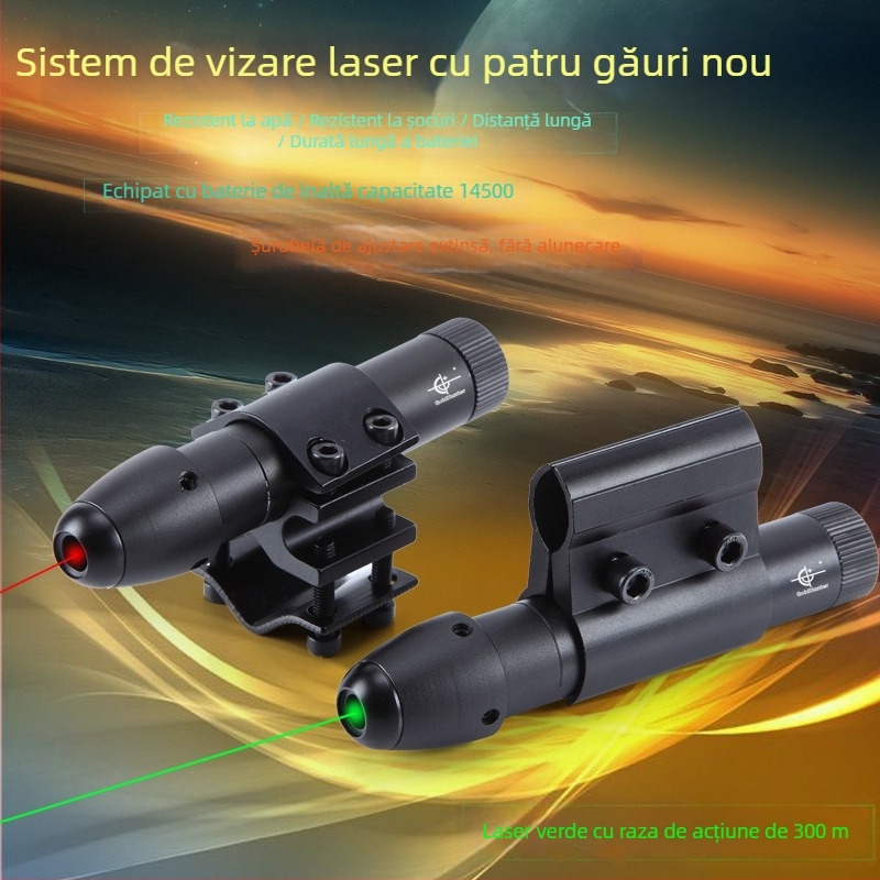 Vizor laser infraroșu cu 4 găuri, reglabil pe verticală și pe orizontală; Gold hunter, aliaj de aluminiu, JG13