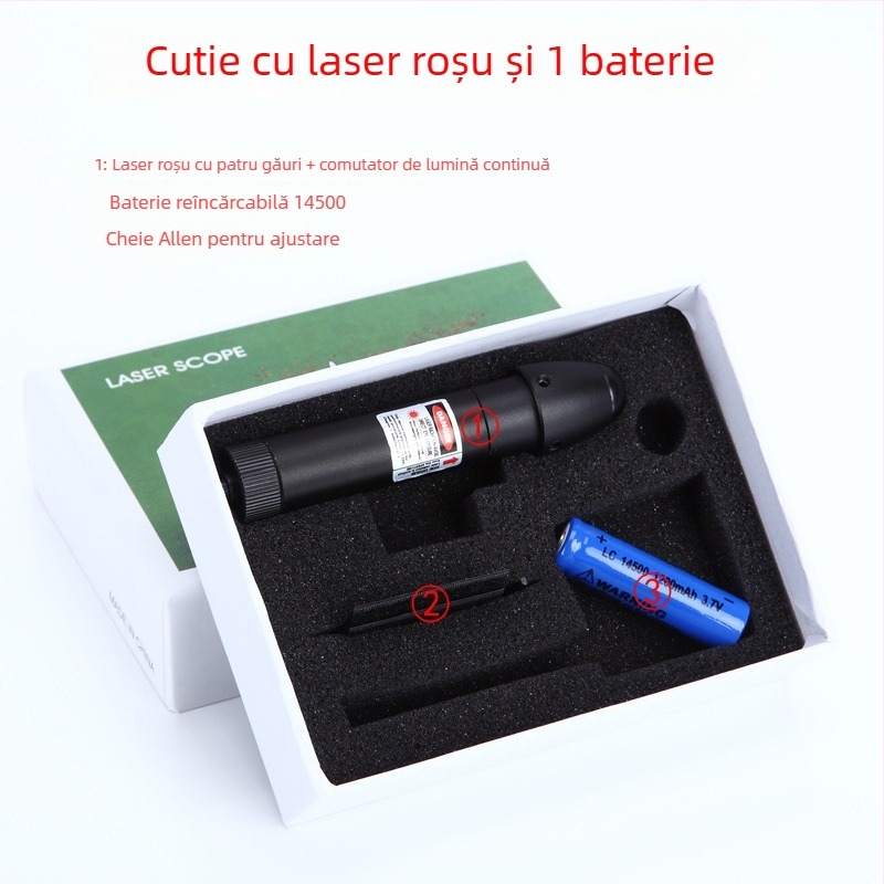 Vizor laser infraroșu cu 4 găuri, reglabil pe verticală și pe orizontală; Gold hunter, aliaj de aluminiu, JG13