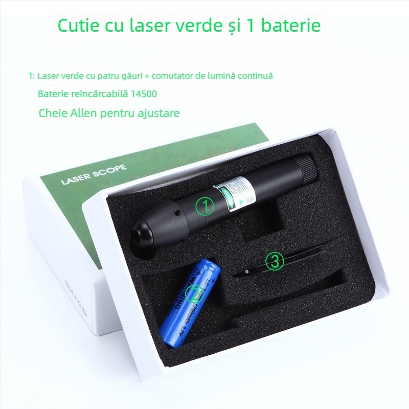 Vizor laser infraroșu cu 4 găuri, reglabil pe verticală și pe orizontală; Gold hunter, aliaj de aluminiu, JG13