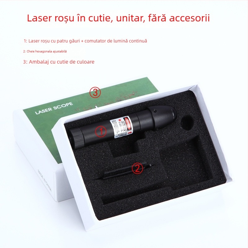 Vizor laser infraroșu cu 4 găuri, reglabil pe verticală și pe orizontală; Gold hunter, aliaj de aluminiu, JG13