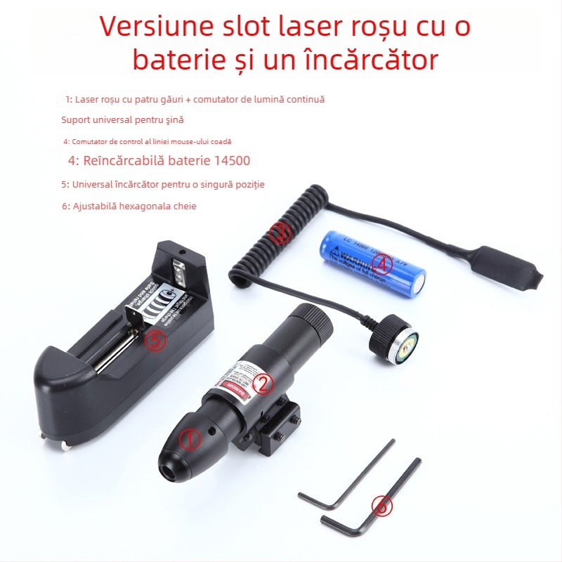 Vizor laser infraroșu cu 4 găuri, reglabil pe verticală și pe orizontală; Gold hunter, aliaj de aluminiu, JG13