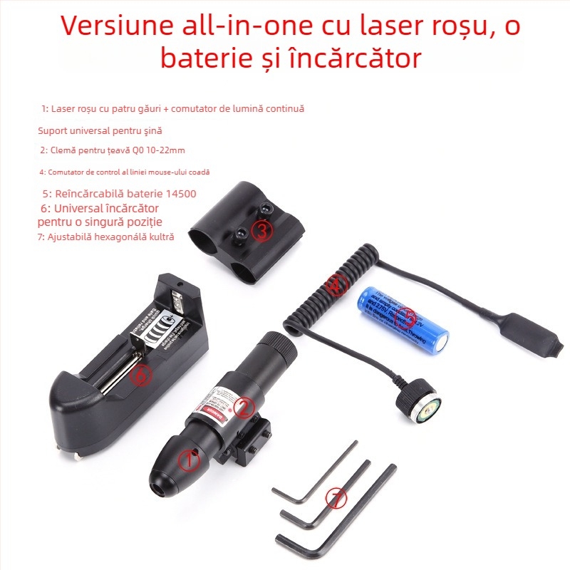 Vizor laser infraroșu cu 4 găuri, reglabil pe verticală și pe orizontală; Gold hunter, aliaj de aluminiu, JG13