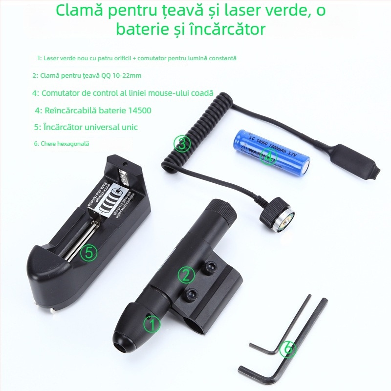 Vizor laser infraroșu cu 4 găuri, reglabil pe verticală și pe orizontală; Gold hunter, aliaj de aluminiu, JG13