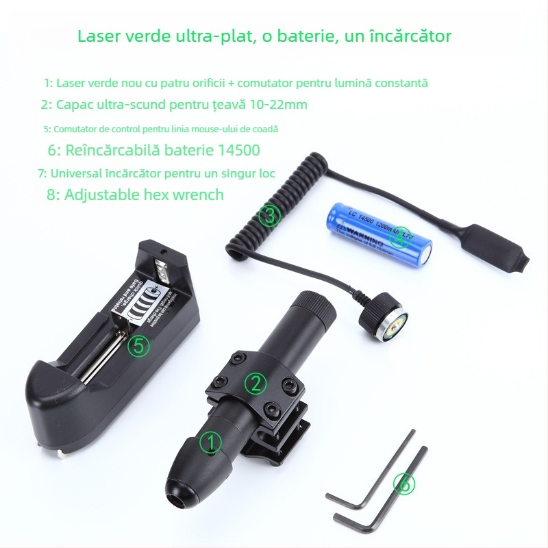 Vizor laser infraroșu cu 4 găuri, reglabil pe verticală și pe orizontală; Gold hunter, aliaj de aluminiu, JG13