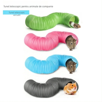 Tunel telescopic din plastic pentru hamsteri – utilizare pe patru sezoane, jucărie pentru animale de companie mici