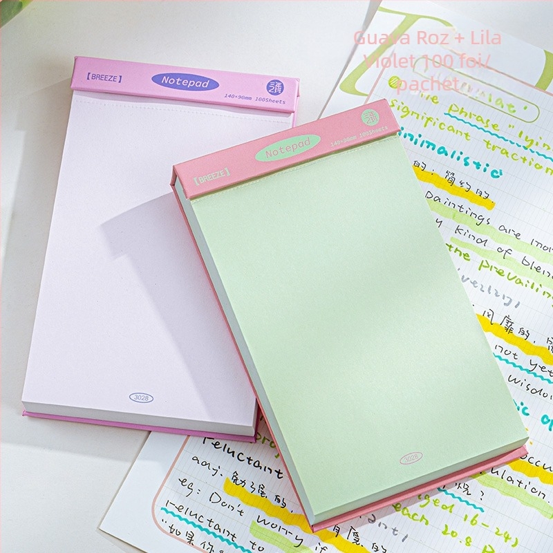 Caiet compact, pagini perforate, hârtie din celuloză lemnoasă 75 g, design minimalist, portabil