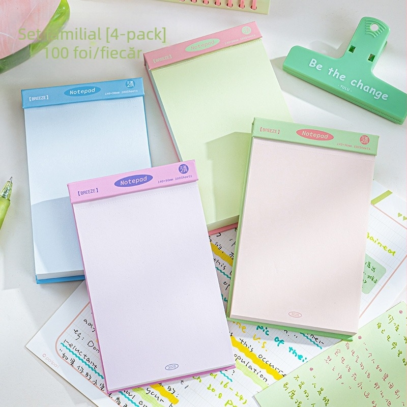 Caiet compact, pagini perforate, hârtie din celuloză lemnoasă 75 g, design minimalist, portabil