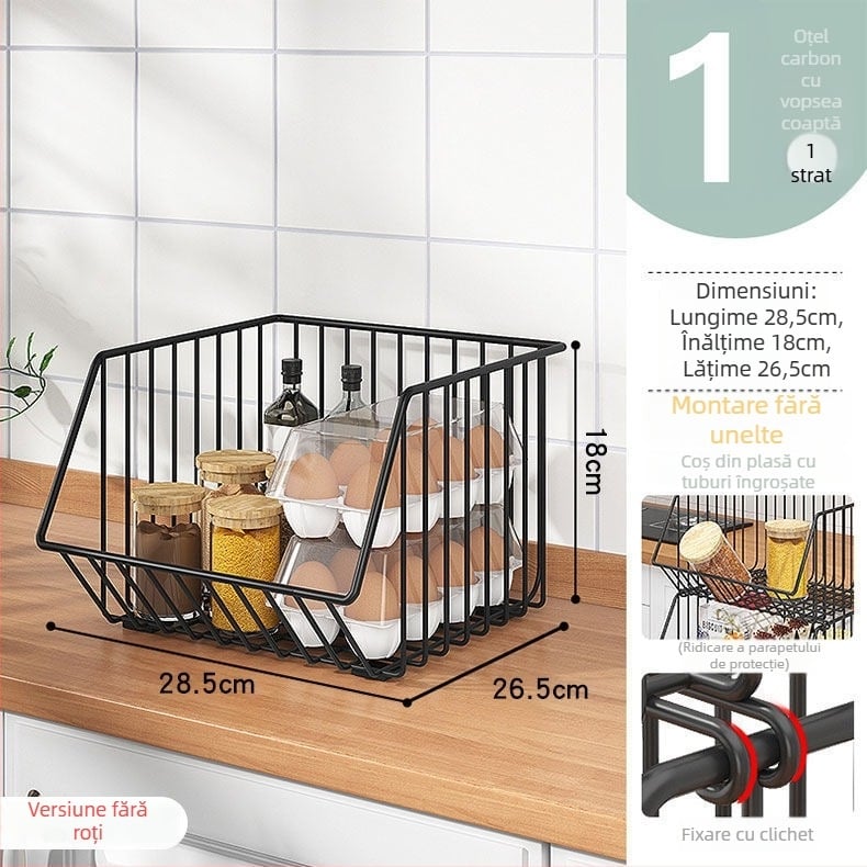 Raft de depozitare pentru bucătărie, pe podea – mobil, multifuncțional, din oțel carbon, pentru colț (Oțel carbon • Mobil • Multifuncțional • Pe podea • Pentru colț)
