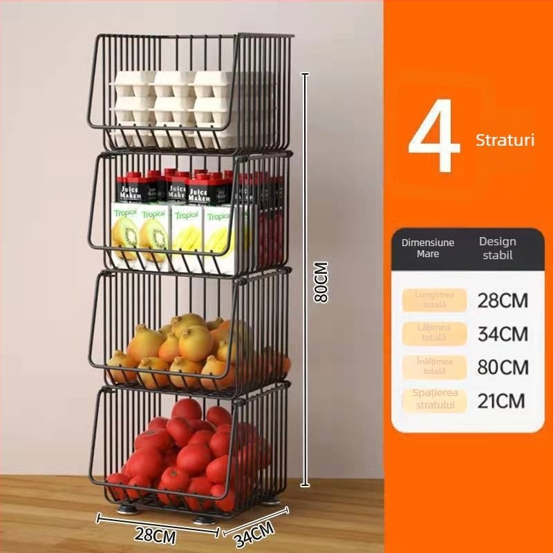 Raft de depozitare pentru bucătărie, pe podea – mobil, multifuncțional, din oțel carbon, pentru colț (Oțel carbon • Mobil • Multifuncțional • Pe podea • Pentru colț)