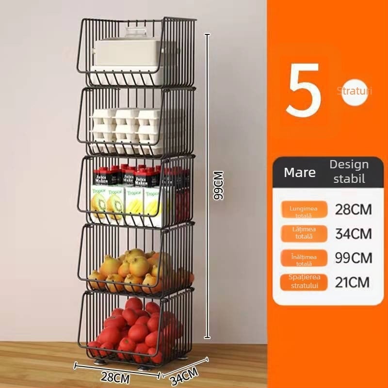 Raft de depozitare pentru bucătărie, pe podea – mobil, multifuncțional, din oțel carbon, pentru colț (Oțel carbon • Mobil • Multifuncțional • Pe podea • Pentru colț)