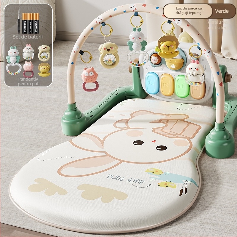 Jucărie pentru bebeluși — pian cu pedale pentru gym play, muzică interactivă, stimulare multisenzorială, 0–3 ani, plastic