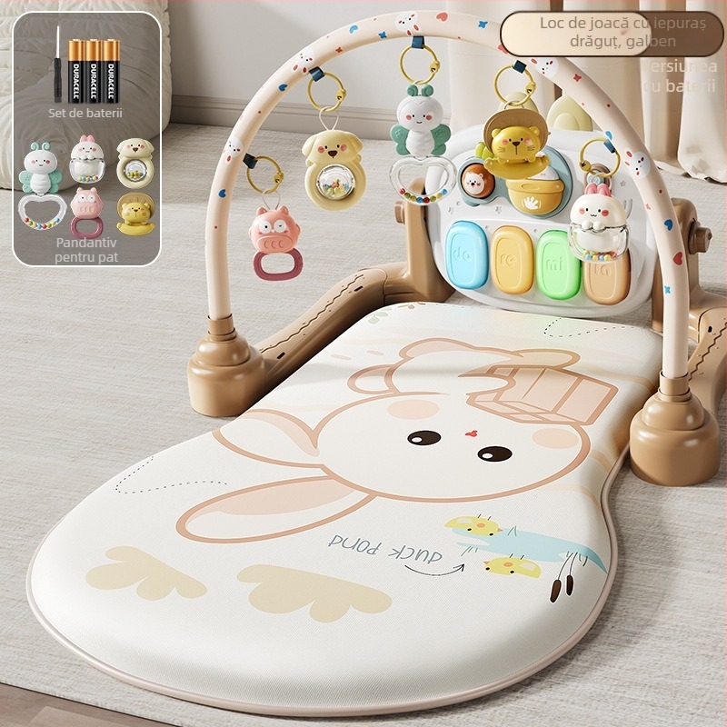 Jucărie pentru bebeluși — pian cu pedale pentru gym play, muzică interactivă, stimulare multisenzorială, 0–3 ani, plastic