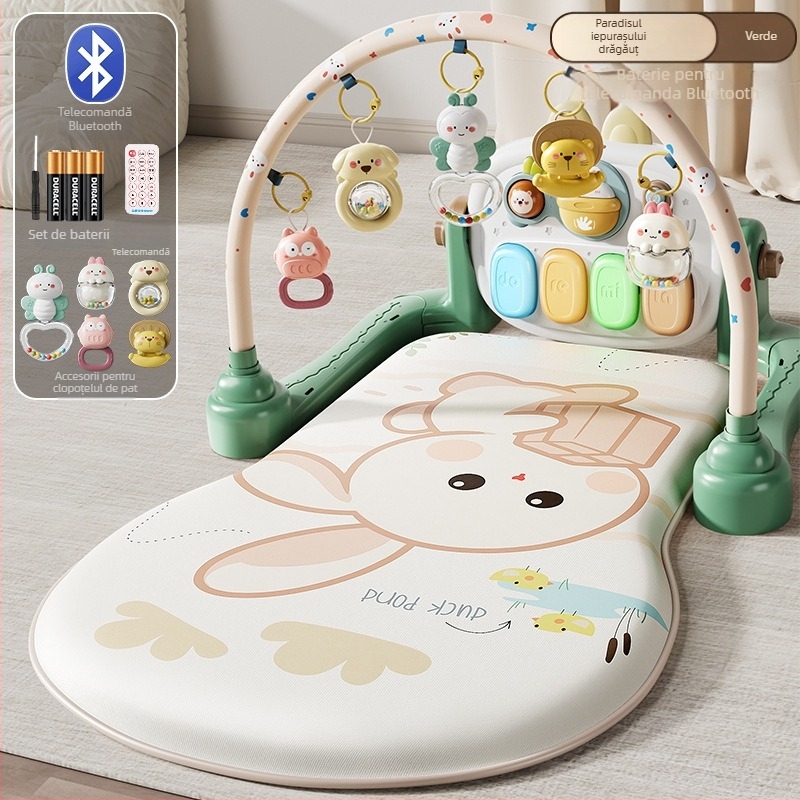 Jucărie pentru bebeluși — pian cu pedale pentru gym play, muzică interactivă, stimulare multisenzorială, 0–3 ani, plastic