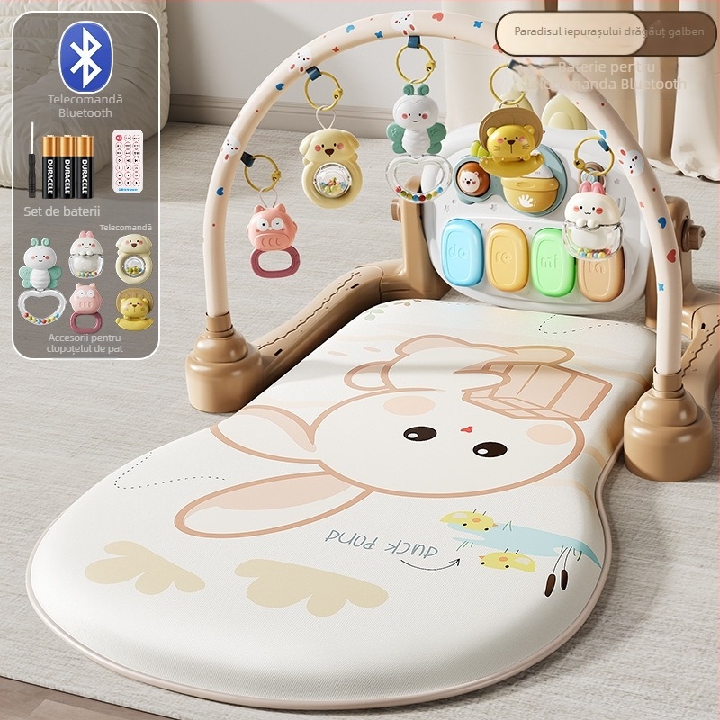 Jucărie pentru bebeluși — pian cu pedale pentru gym play, muzică interactivă, stimulare multisenzorială, 0–3 ani, plastic