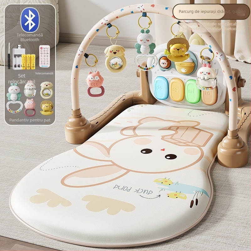 Jucărie pentru bebeluși — pian cu pedale pentru gym play, muzică interactivă, stimulare multisenzorială, 0–3 ani, plastic