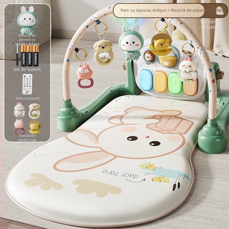 Jucărie pentru bebeluși — pian cu pedale pentru gym play, muzică interactivă, stimulare multisenzorială, 0–3 ani, plastic