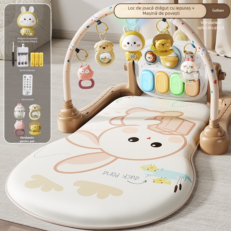 Jucărie pentru bebeluși — pian cu pedale pentru gym play, muzică interactivă, stimulare multisenzorială, 0–3 ani, plastic