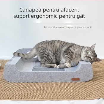 Cuib pentru pisici din fetru • Culoare și dimensiune personalizabile • (Material: felt (fibra poliesterică); Grosime: 12 mm; Certificare: OEKO-TEX STANDARD 100; Standard de mediu: conform gb/t43839-2024)