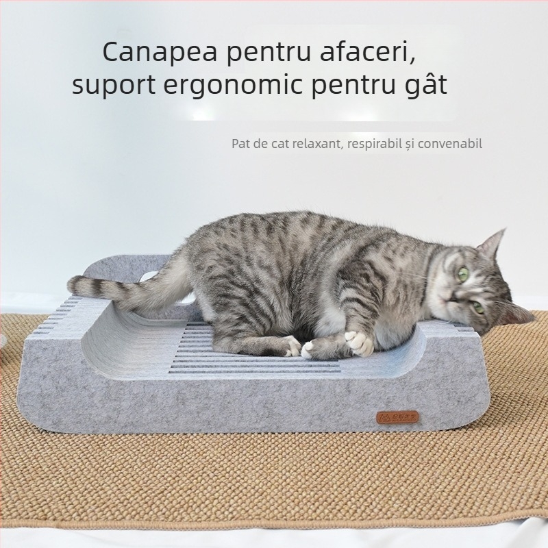 Cuib pentru pisici din fetru • Culoare și dimensiune personalizabile • (Material: felt (fibra poliesterică); Grosime: 12 mm; Certificare: OEKO-TEX STANDARD 100; Standard de mediu: conform gb/t43839-2024)