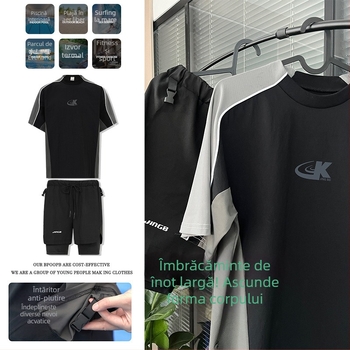 Set de înot din trei piese, cu protecție solară și uscare rapidă, unisex, exterior din nylon cu căptușeală poliester