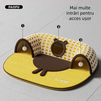 Tunel și cuib pentru pisici Yu Chong — material burete; origine Jiangsu; potrivit pentru pisici; cuib pentru animale de companie