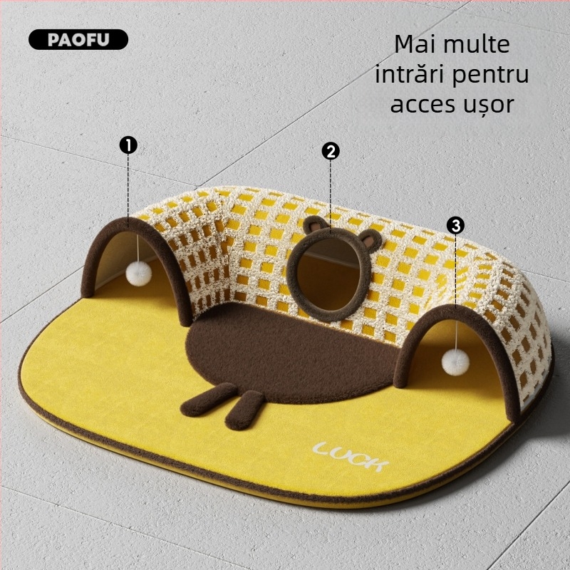 Tunel și cuib pentru pisici Yu Chong — material burete; origine Jiangsu; potrivit pentru pisici; cuib pentru animale de companie