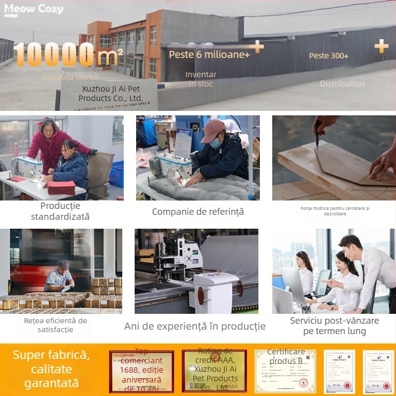 Cuib de pisici din felț cu structură dublă și triplă, scară de cățărare, pat interior și casă pentru pisici