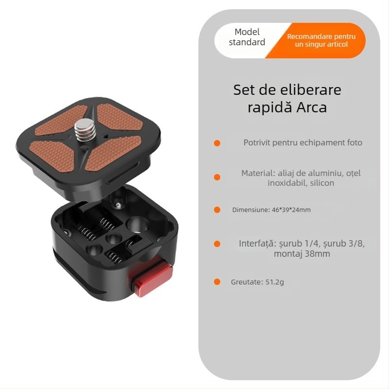 Beizhen Clip-b-g Placă de eliberare rapidă din aliaj de aluminiu Stabilizator, potrivire universală, sarcină maximă 6–10 kg, greutate 51,2 g