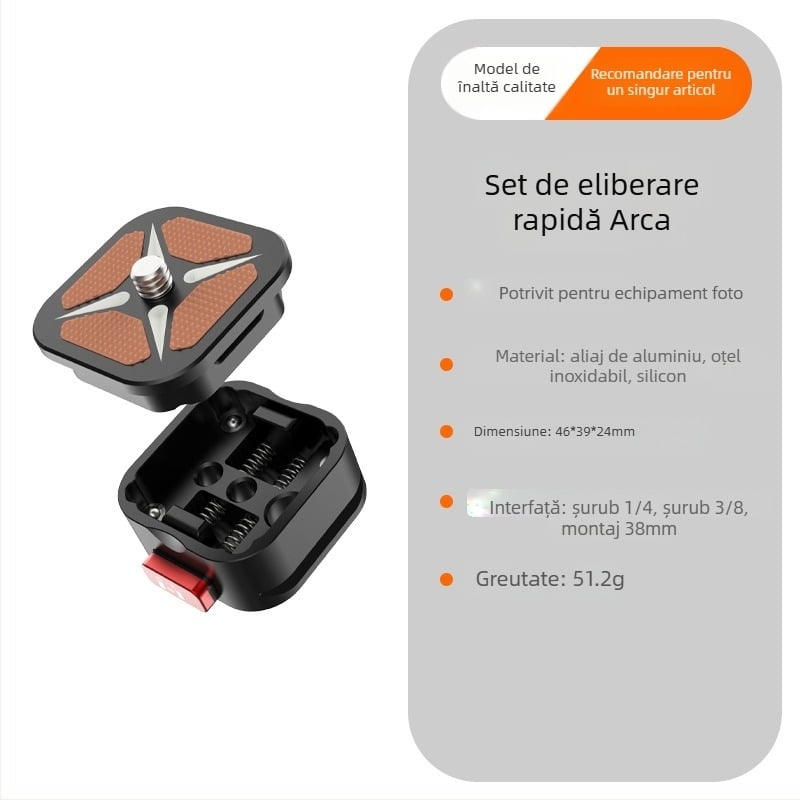 Beizhen Clip-b-g Placă de eliberare rapidă din aliaj de aluminiu Stabilizator, potrivire universală, sarcină maximă 6–10 kg, greutate 51,2 g