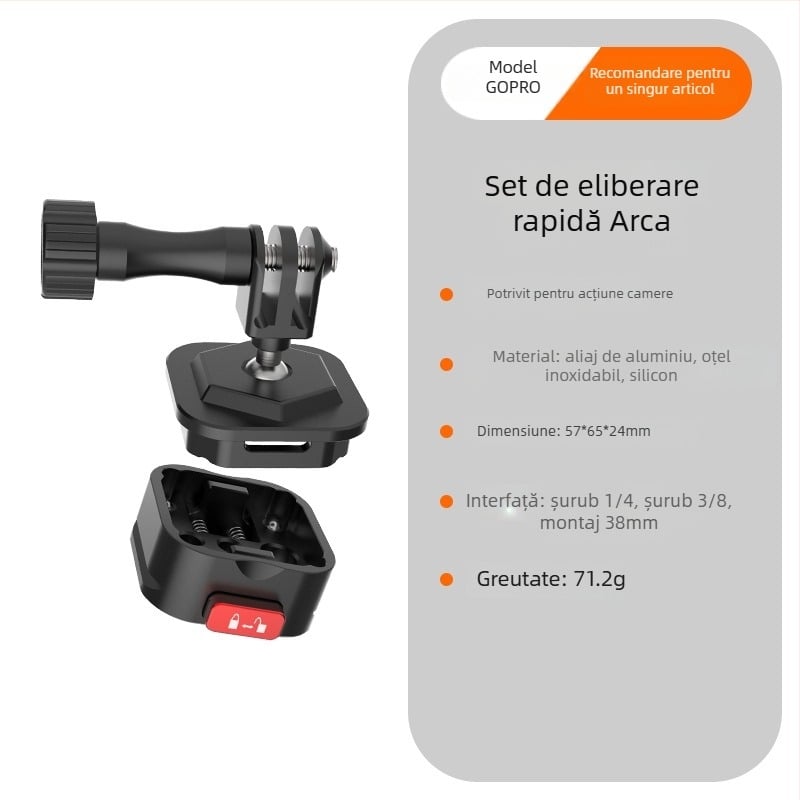 Beizhen Clip-b-g Placă de eliberare rapidă din aliaj de aluminiu Stabilizator, potrivire universală, sarcină maximă 6–10 kg, greutate 51,2 g