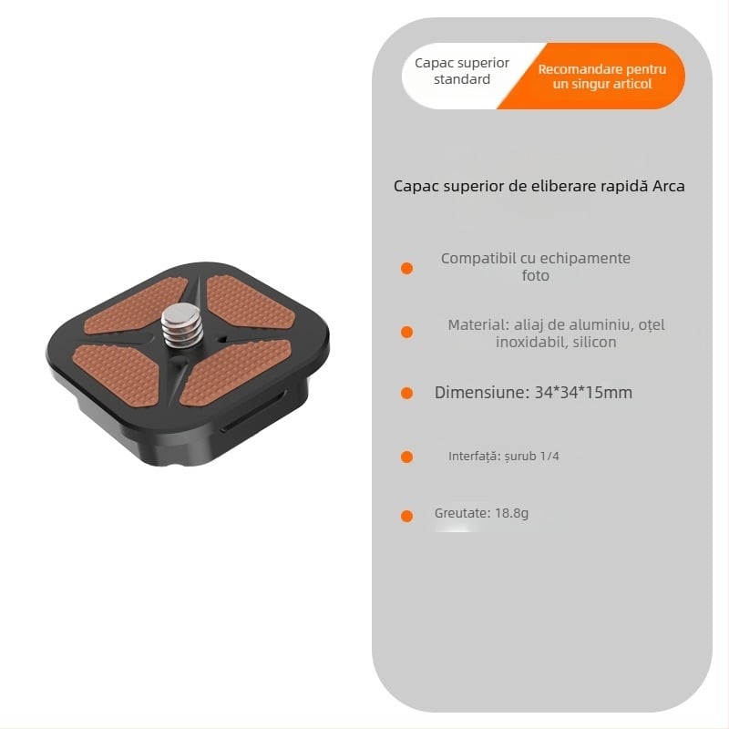 Beizhen Clip-b-g Placă de eliberare rapidă din aliaj de aluminiu Stabilizator, potrivire universală, sarcină maximă 6–10 kg, greutate 51,2 g