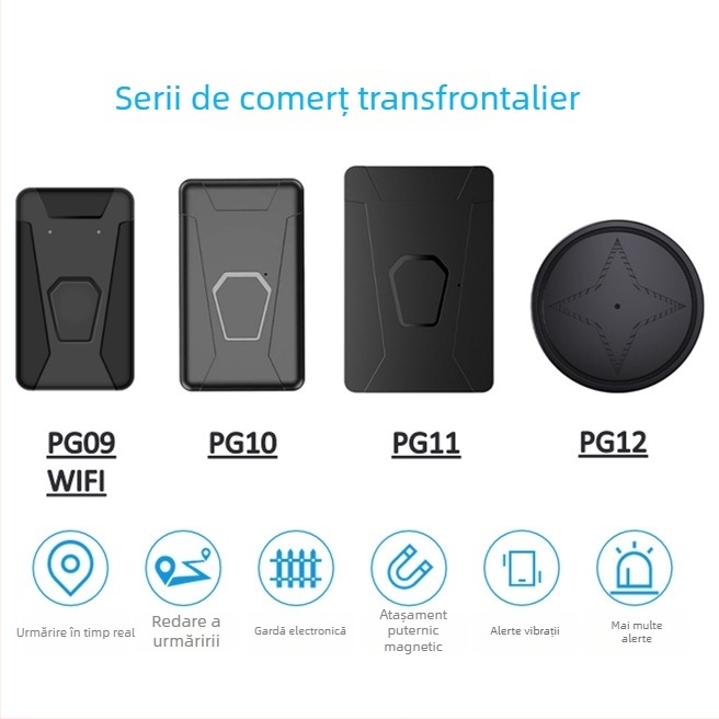 Localizator GPS pentru autovehicul cu Beidou, model PG10, precizie 1–20 m, memorie în cloud, baterie 96 h, moduri de alarmă: vibrare, SOS, mobil, gardă perimetrală, viteză mare, rezistent la apă