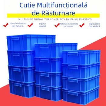 Cutie de depozitare cu capac Paiku — plastic PE, rezistentă, pereți de 2 mm, capacitate de încărcare 300, greutate 1,62 kg