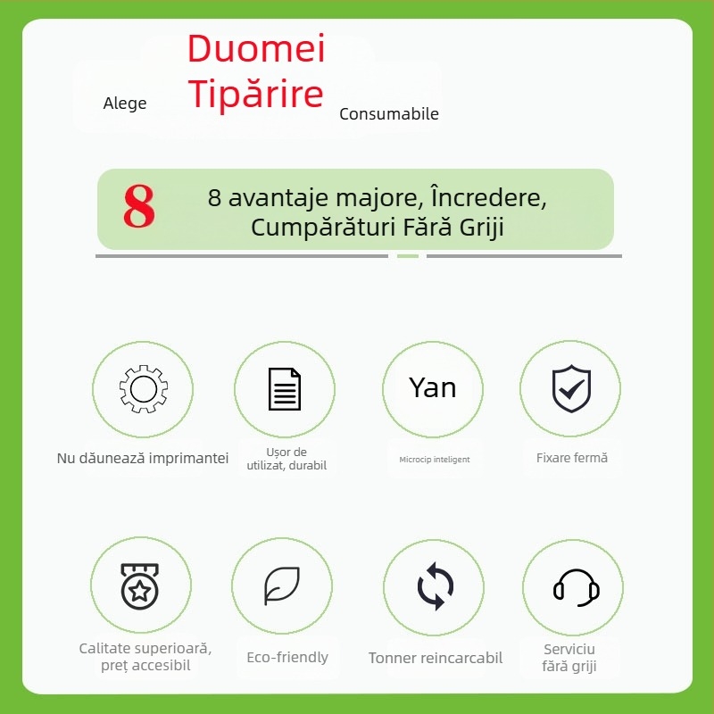 Casetă de toner pentru imprimante cu laser — Duomei Printing; compatibilă cu P3010D/P3010DW/P3300DN/P3300DW/P3320D/M6700D/M6700; randament 1.5K/3K/6K/12K pagini; modele originale TO-400/TO-400H/TO-400X/DO-400.