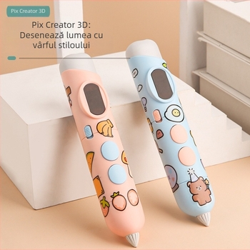 Stilou 3D încărcabil, cu temperatură scăzută, pentru copii — instrument creativ de desenare 3D, cu durată mare de funcționare