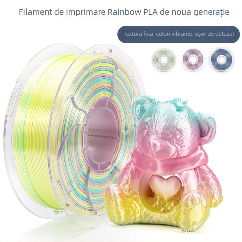 Filament PLA pentru imprimare 3D – secțiune circulară, aspect gradient mătăsos, densitate standard – Toksen 3d