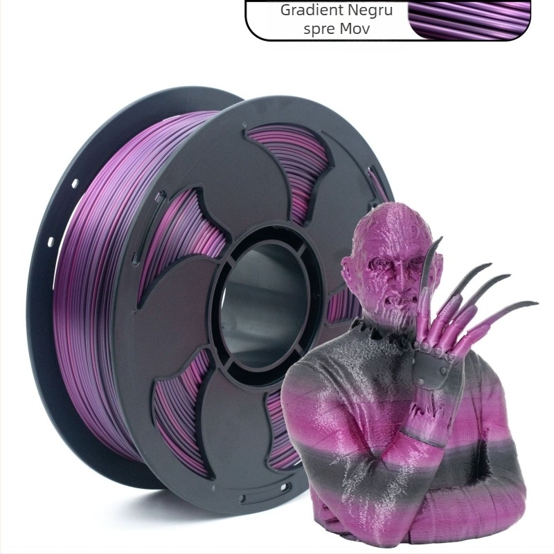 Filament PLA pentru imprimare 3D – secțiune circulară, aspect gradient mătăsos, densitate standard – Toksen 3d
