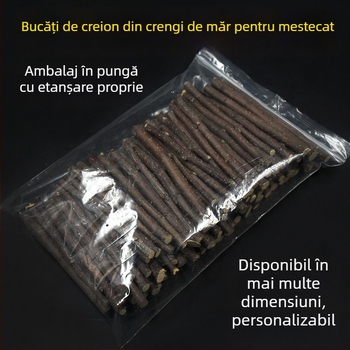 Bețișor de dentiție pentru hamsteri și iepuri – ramură de măr, pentru rozătoare mici – pungă Ziplock