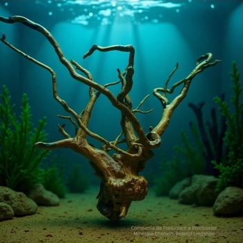 Decor peisaj acvariu: mușchi, lemn plutitor în formă de copac, rădăcini de rhododendron, 1 bucată pe cutie