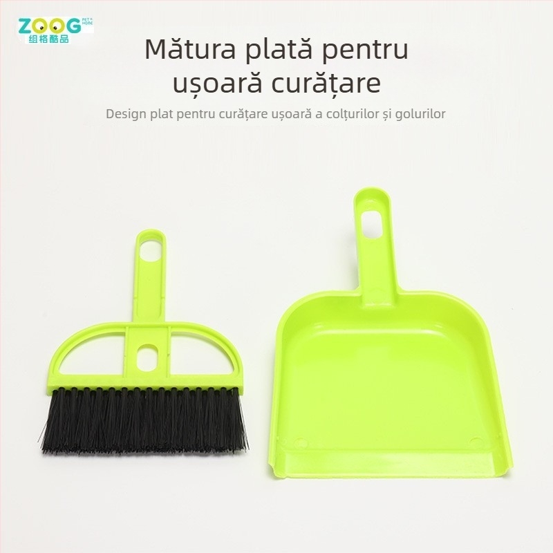 Set mini de instrumente de curățare pentru animale de companie – tavă de gunoi și mătură, plastic, Zoog, pentru păsări