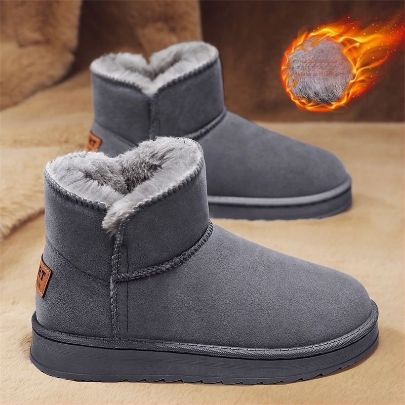 Cizme de zăpadă unisex, căptușite cu fleece, calde și ușoare, partea superioară din bumbac