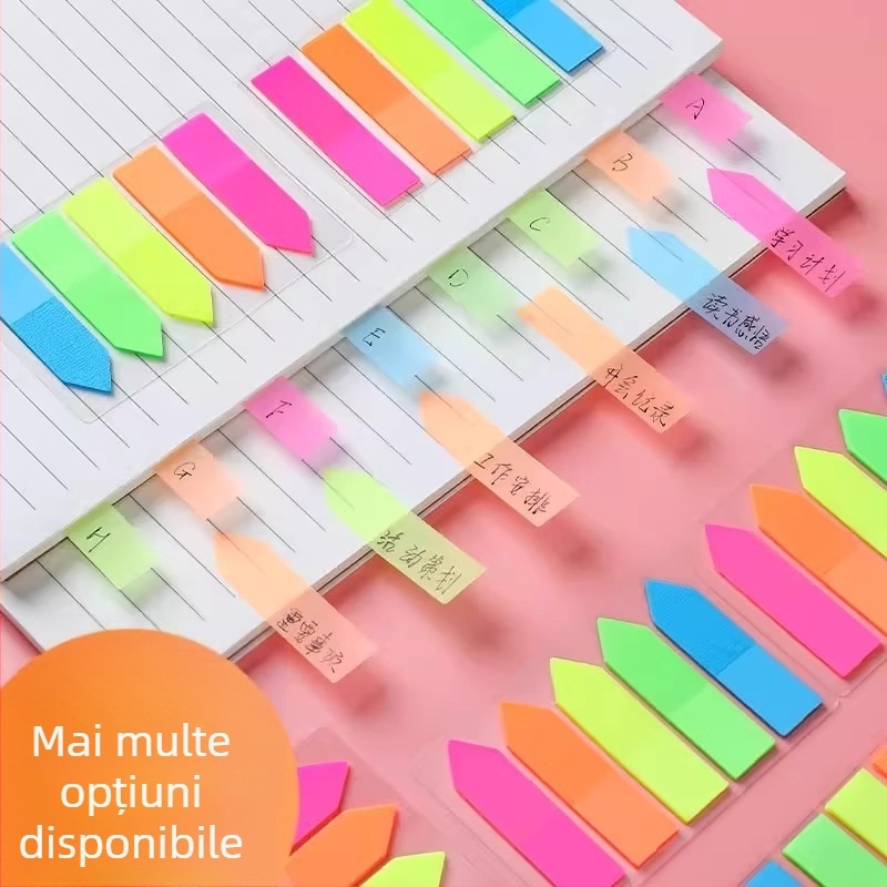 Note adezive pentru etichete de index cu benzi transparente pentru elevi (Brand: Friendly; Nu lipesc; Număr pagini interioare: Alte)