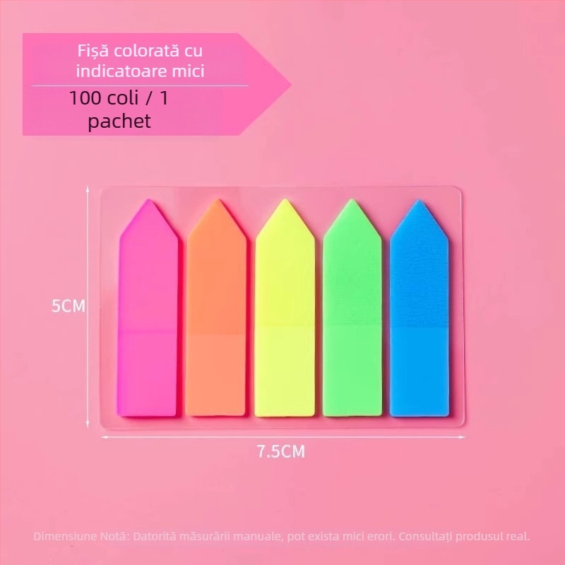 Note adezive pentru etichete de index cu benzi transparente pentru elevi (Brand: Friendly; Nu lipesc; Număr pagini interioare: Alte)