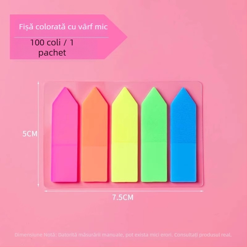 Note adezive pentru etichete de index cu benzi transparente pentru elevi (Brand: Friendly; Nu lipesc; Număr pagini interioare: Alte)