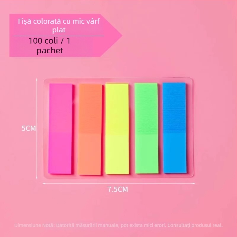 Note adezive pentru etichete de index cu benzi transparente pentru elevi (Brand: Friendly; Nu lipesc; Număr pagini interioare: Alte)