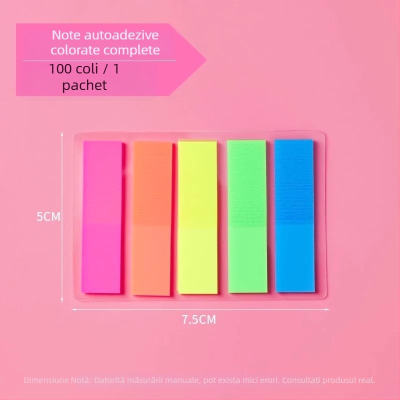 Note adezive pentru etichete de index cu benzi transparente pentru elevi (Brand: Friendly; Nu lipesc; Număr pagini interioare: Alte)