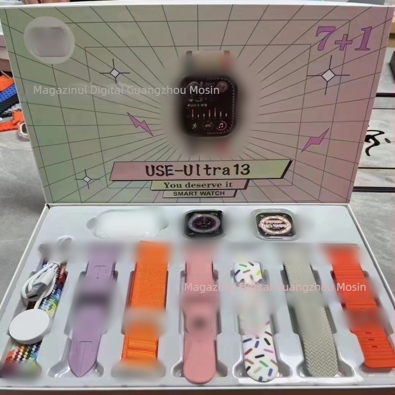 Ceas inteligent USE19 cu afișaj AMOLED, până la 7 zile autonomie, rezistent la apă, monitorizare ritm cardiac, apeluri Bluetooth