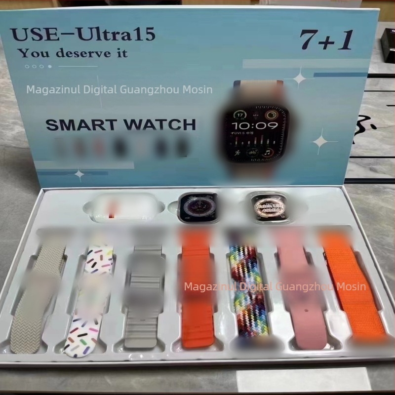 Ceas inteligent USE19 cu afișaj AMOLED, până la 7 zile autonomie, rezistent la apă, monitorizare ritm cardiac, apeluri Bluetooth