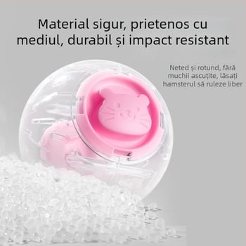 Set jucării pentru hamster: Minge de alergare, Roată silențioasă, Material PP, Eliberare de stres