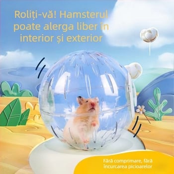 Set jucării pentru hamster: Minge de alergare, Roată silențioasă, Material PP, Eliberare de stres